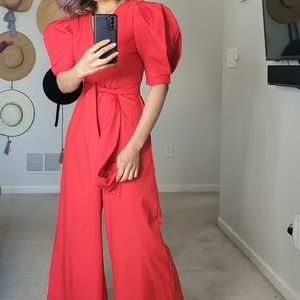 Red Balloons Sleeve Jumpsuit